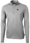 Main image for Cutter and Buck Nebraska Cornhuskers Mens Grey Virtue Eco Pique Long Sleeve 1/4 Zip Pullover