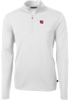 Main image for Mens Nebraska Cornhuskers White Cutter and Buck Vault Virtue Eco Pique Qtr Zip Pullover