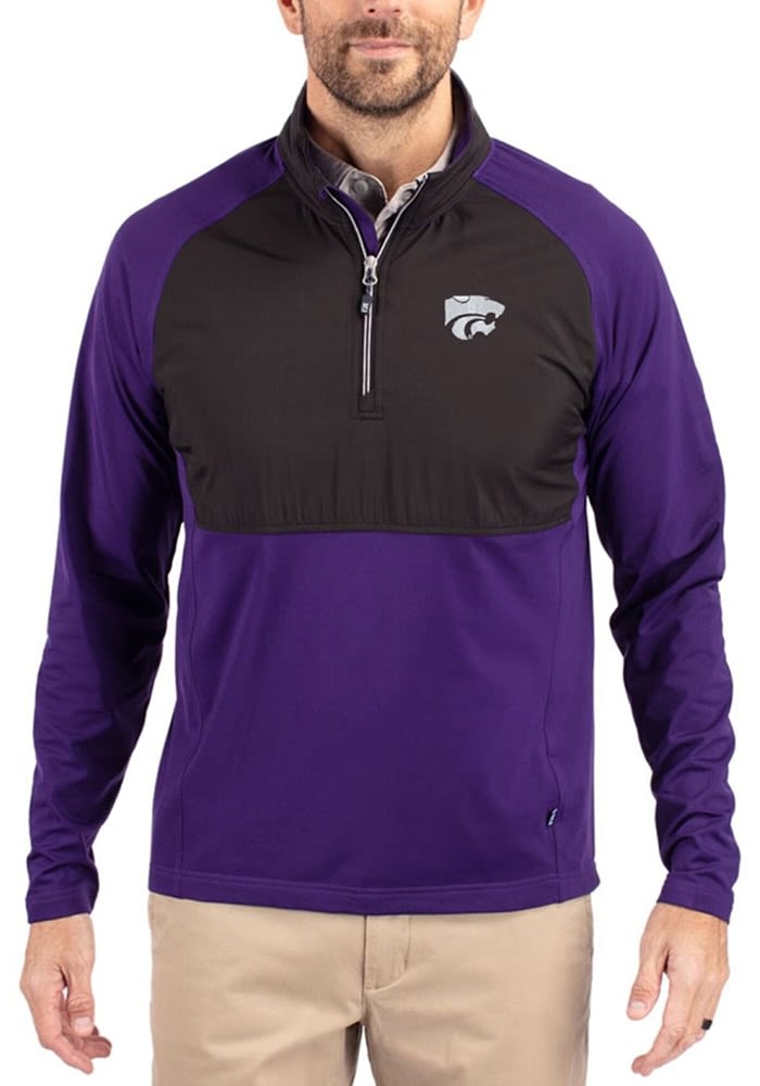 Cutter and Buck K-State Wildcats Mens Adapt Eco Hybrid Pullover