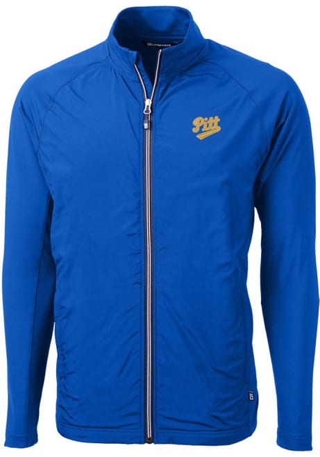 Blue Pitt Panthers Cutter and Buck Mens Vault Adapt Eco Big and Tall Light Weight Jacket