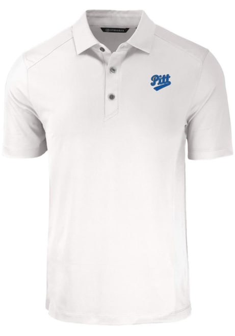 Pitt Panthers White Cutter and Buck Vault Forge Eco Stretch Big and Tall Polo