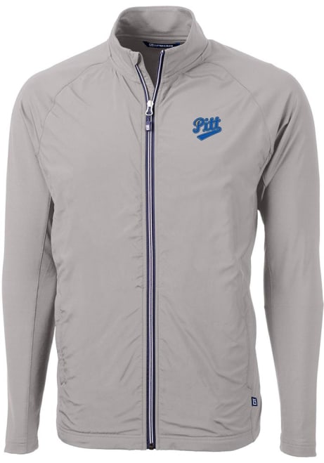 Mens Pitt Panthers Grey Cutter and Buck Vault Adapt Eco Light Weight Jacket