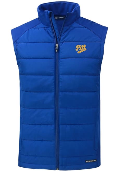 Mens Pitt Panthers Blue Cutter and Buck Vault Evoke Vest