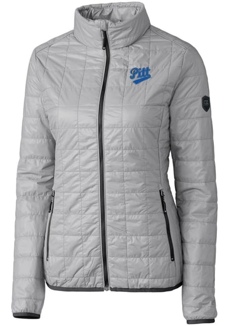 Womens Pitt Panthers Grey Cutter and Buck Vault Rainier PrimaLoft Filled Jacket