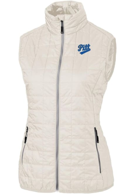 Womens Pitt Panthers White Cutter and Buck Vault Rainier PrimaLoft Vest