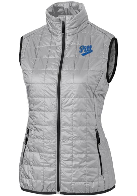 Womens Pitt Panthers Grey Cutter and Buck Vault Rainier PrimaLoft Vest