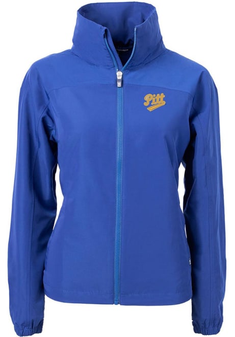 Womens Pitt Panthers Blue Cutter and Buck Vault Charter Eco Light Weight Jacket