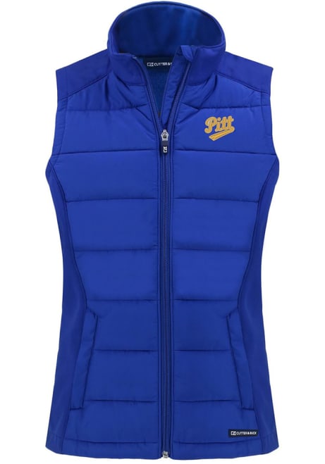 Womens Pitt Panthers Blue Cutter and Buck Vault Evoke Vest