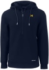 Main image for Cutter and Buck Michigan Wolverines Mens Navy Blue Roam Long Sleeve Hoodie