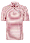 Main image for Mens Indiana Hoosiers Crimson Cutter and Buck Virtue Stripe Short Sleeve Polo Shirt