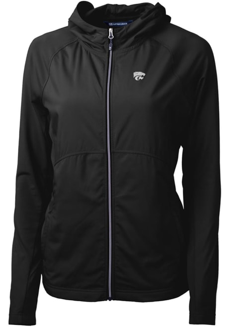 Womens K-State Wildcats Black Cutter and Buck Adapt Eco Light Weight Jacket