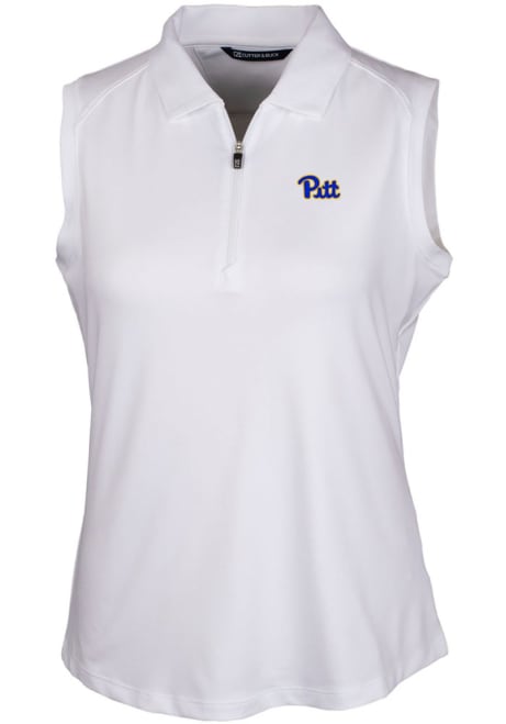 Womens Pitt Panthers White Cutter and Buck Forge Polo Shirt