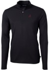 Main image for Cutter and Buck Alabama Crimson Tide Mens Black Virtue Eco Pique Long Sleeve Qtr Zip Pullover