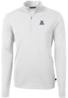 Main image for Cutter and Buck Arizona Wildcats Mens White Virtue Eco Pique Long Sleeve 1/4 Zip Pullover