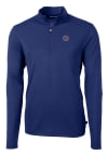 Main image for Cutter and Buck Boise State Broncos Mens Blue Virtue Eco Pique Long Sleeve Qtr Zip Pullover