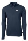 Main image for Cutter and Buck BYU Cougars Mens Navy Blue Virtue Eco Pique Long Sleeve 1/4 Zip Pullover