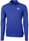 Main image for Cutter and Buck BYU Cougars Mens Blue Virtue Eco Pique Long Sleeve 1/4 Zip Pullover