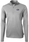 Main image for Cutter and Buck BYU Cougars Mens Grey Virtue Eco Pique Long Sleeve 1/4 Zip Pullover