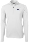Main image for Cutter and Buck BYU Cougars Mens White Virtue Eco Pique Long Sleeve 1/4 Zip Pullover