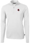 Main image for Cutter and Buck Cornell Big Red Mens White Virtue Eco Pique Long Sleeve 1/4 Zip Pullover
