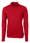 Main image for Cutter and Buck Cornell Big Red Mens Red Virtue Eco Pique Long Sleeve 1/4 Zip Pullover