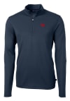 Main image for Cutter and Buck Dayton Flyers Mens Navy Blue Virtue Eco Pique Long Sleeve 1/4 Zip Pullover