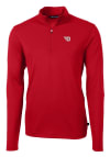 Main image for Cutter and Buck Dayton Flyers Mens Red Virtue Eco Pique Long Sleeve 1/4 Zip Pullover