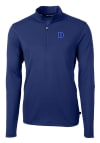 Main image for Cutter and Buck Duke Blue Devils Mens Blue Virtue Eco Pique Long Sleeve Qtr Zip Pullover