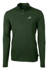 Main image for Cutter and Buck Florida Gulf Coast Eagles Mens Green Virtue Eco Pique Long Sleeve Qtr Zip Pullov..