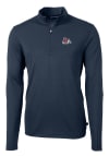 Main image for Cutter and Buck Fresno State Bulldogs Mens Navy Blue Virtue Eco Pique Long Sleeve 1/4 Zip Pullov..