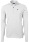 Main image for Cutter and Buck Georgetown Hoyas Mens White Virtue Eco Pique Long Sleeve Qtr Zip Pullover