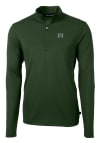 Main image for Cutter and Buck Hawaii Warriors Mens Green Virtue Eco Pique Long Sleeve 1/4 Zip Pullover