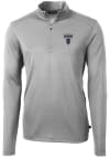 Main image for Cutter and Buck Howard Bison Mens Grey Virtue Eco Pique Long Sleeve 1/4 Zip Pullover
