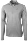 Main image for Cutter and Buck James Madison Dukes Mens Grey Virtue Eco Pique Long Sleeve Qtr Zip Pullover