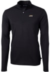 Main image for Cutter and Buck James Madison Dukes Mens Black Virtue Eco Pique Long Sleeve Qtr Zip Pullover