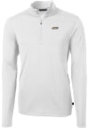 Main image for Cutter and Buck James Madison Dukes Mens White Virtue Eco Pique Long Sleeve Qtr Zip Pullover