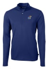 Main image for Cutter and Buck Kansas Jayhawks Mens Blue Virtue Eco Pique Long Sleeve 1/4 Zip Pullover