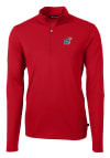 Main image for Cutter and Buck Kansas Jayhawks Mens Red Virtue Eco Pique Long Sleeve 1/4 Zip Pullover