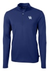 Main image for Cutter and Buck Kentucky Wildcats Mens Blue Virtue Eco Pique Long Sleeve Qtr Zip Pullover