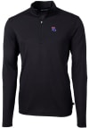 Main image for Cutter and Buck Louisiana Tech Bulldogs Mens Black Virtue Eco Pique Long Sleeve Qtr Zip Pullover