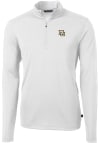 Main image for Cutter and Buck Marquette Golden Eagles Mens White Virtue Eco Pique Long Sleeve Qtr Zip Pullover