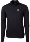 Main image for Cutter and Buck Marshall Thundering Herd Mens Black Virtue Eco Pique Style Long Sleeve Qtr Zip P..