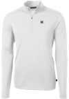 Main image for Cutter and Buck Miami RedHawks Mens White Virtue Eco Pique Long Sleeve 1/4 Zip Pullover