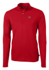 Main image for Cutter and Buck Miami RedHawks Mens Red Virtue Eco Pique Long Sleeve 1/4 Zip Pullover