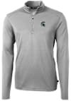 Main image for Mens Michigan State Spartans Grey Cutter and Buck Virtue Eco Pique Qtr Zip Pullover
