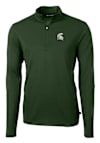 Main image for Mens Michigan State Spartans Green Cutter and Buck Virtue Eco Pique Qtr Zip Pullover