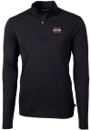 Main image for Cutter and Buck Mississippi State Bulldogs Mens Black Virtue Eco Pique Long Sleeve 1/4 Zip Pullo..