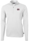 Main image for Cutter and Buck Mississippi State Bulldogs Mens White Virtue Eco Pique Long Sleeve Qtr Zip Pullo..