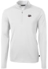 Main image for Cutter and Buck Montana Grizzlies Mens White Virtue Eco Pique Long Sleeve Qtr Zip Pullover