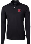 Main image for Mens Nebraska Cornhuskers Black Cutter and Buck Virtue Eco Pique Qtr Zip Pullover